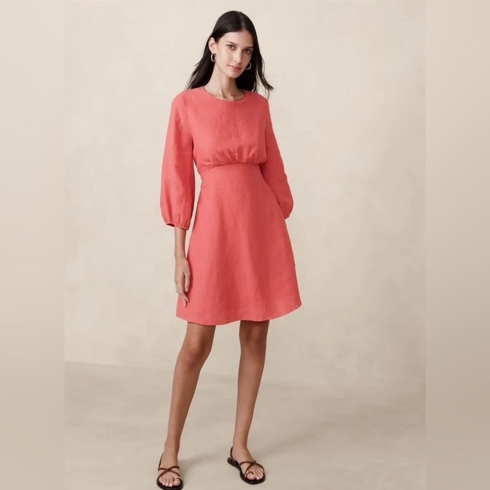 NWT! Banana Republic Lisa Open-Back Linen Dress - Size 20 🧬